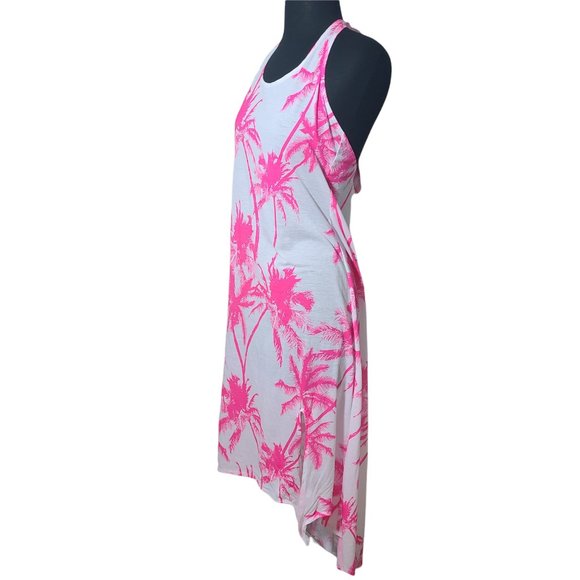 Op halter beach dress high low pink white sz M - Picture 2 of 7